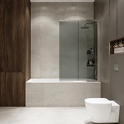 Шторка на ванну Terminus Ното 90 1CS150х90CT профиль Хром стекло тонированное