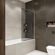 Шторка на ванну Terminus Ното 90 1CS150х90CT профиль Хром стекло тонированное-1