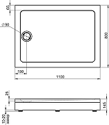 Душевой уголок STWORKI Эстерсунд 110x80 профиль Черный матовый стекло прозрачное-10