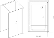 Душевая перегородка DIWO Орел 110 DS-OR-110-CR профиль Хром матовый стекло прозрачное-6