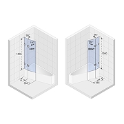 Шторка на ванну Riho VZ Scandic NXT X500 Rethink Space 91 R G001172121 профиль Черный матовый стекло прозрачное-1