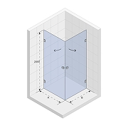 Душевой уголок Riho SZ Scandic NXT X209 97х87 G001105121 профиль Черный матовый стекло прозрачное-1