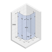 Душевой уголок Riho SZ Scandic NXT X309 97х97 G001108121 профиль Черный матовый стекло прозрачное-1