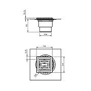 Душевой трап Berges Zentrum Antik 150х150 092465 с решеткой цвет Золото глянец-4
