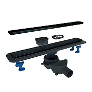 Душевой лоток Bettoserb Compact Line Matte Black 75 13702511BM с решеткой цвет Черный матовый / под плитку
