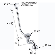 Слив-перелив Remer 96LICCDO click-clack цвет Золото глянцевое-1