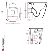Унитаз Artceram A16 Rimless ASV004 41 00 приставной цвет Matera без сиденья-1