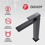 Смеситель для раковины Agger Great A2812144 Черный матовый-1