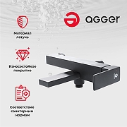 Смеситель для ванны Agger Great A2810044 Черный матовый-2