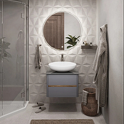 Тумба под раковину 1MarKa Monro 60П Ц0000036664 подвесная цвет Серый-2