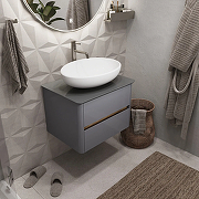 Тумба под раковину 1MarKa Monro 60П Ц0000036664 подвесная цвет Серый-3