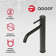 Смеситель для раковины Agger Zest A0712144 Черный матовый-1