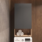 Подвесной шкаф DIWO Суздаль 60 SUZ.Ш.60.01А над стиральной машиной цвет Антрацит Дуб вотан