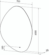 Зеркало DIWO Валдай 70 ЗЛП1724 с подсветкой с сенсорным выключателем-13