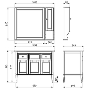Комплект мебели для ванной ASB-Woodline Гранда 105 1148601 цвет Антикварный орех-6