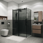 Душевой уголок Grossman Classic 140x70 120.K33.04.1470.21.10 профиль Черный матовый стекло тонированное-1