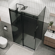 Душевой уголок Grossman Classic 150x70 120.K33.04.1570.21.10 профиль Черный матовый стекло тонированное-3