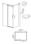 Душевой уголок Grossman Classic 150x70 120.K33.04.1570.21.10 профиль Черный матовый стекло тонированное-9