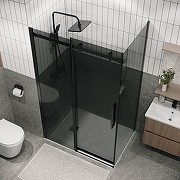 Душевой уголок Grossman Classic 160x70 120.K33.04.1670.21.10 профиль Черный матовый стекло тонированное-2