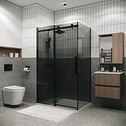 Душевой уголок Grossman Classic 160x70 120.K33.04.1670.21.10 профиль Черный матовый стекло тонированное-4