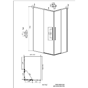 Душевой уголок Grossman Galaxy 100x70 L 300.K33.01.70R10L.10.02 профиль Хром стекло шиншилла-1