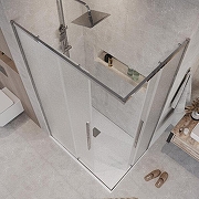 Душевой уголок Grossman Galaxy 100x70 L 300.K33.01.70R10L.10.02 профиль Хром стекло шиншилла-5