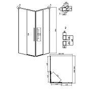 Душевой уголок Grossman Galaxy 110x90 L 300.K33.01.90R11L.10.02 профиль Хром стекло шиншилла-1