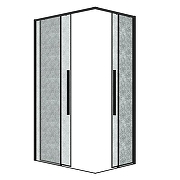 Душевой уголок Grossman Galaxy 120x70 L 300.K33.01.70R12L.21.02 профиль Черный матовый стекло шиншилла-7