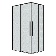 Душевой уголок Grossman Galaxy 100x80 L 300.K33.01.80R10L.21.02 профиль Черный матовый стекло шиншилла