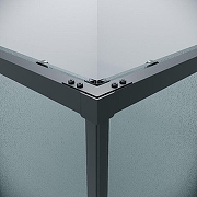 Душевой уголок Grossman Galaxy 100x80 L 300.K33.01.80R10L.21.02 профиль Черный матовый стекло шиншилла-9