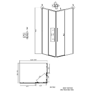 Душевой уголок Grossman Galaxy 110x80 L 300.K33.01.80R11L.21.02 профиль Черный матовый стекло шиншилла-1