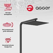 Душевая система Agger Great A2893344 Черная матовая-3