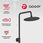 Душевая система Agger Brilliant A0393344 Черная матовая-3