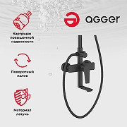 Душевая система Agger Brilliant A0393344 Черная матовая-9