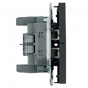 Выключатель двухклавишный без рамки Stekker Эмили 50247 цвет Черный-4