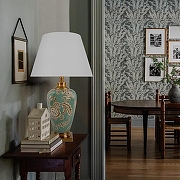 Настольная лампа Loft it Delphinium 10386T цвет плафона/подвески Белый, цвет арматуры Бирюзовый, Бронза-5