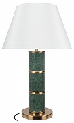 Настольная лампа Loft it Malachite 10447T цвет плафона/подвески Слоновая кость, цвет арматуры Бронза, Зеленый