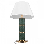 Настольная лампа Loft it Malachite 10447T цвет плафона/подвески Слоновая кость, цвет арматуры Бронза, Зеленый-1