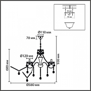 Люстра Lumion LUINA 8346/5 цвет плафона/подвески Прозрачный, цвет арматуры Бронза-6