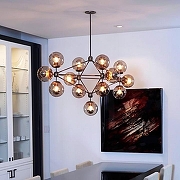 Люстра на штанге O-LUCE Modo 18439021 цвет плафона/подвески Дымчатый, цвет арматуры Черный-4