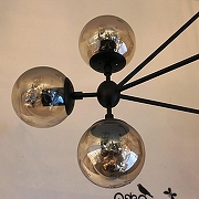 Люстра на штанге O-LUCE Modo 18439021 цвет плафона/подвески Дымчатый, цвет арматуры Черный-3