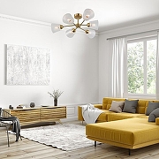 Люстра на штанге Escada 1104 1104/6P Brass цвет плафона/подвески Прозрачный, цвет арматуры Бронза-3