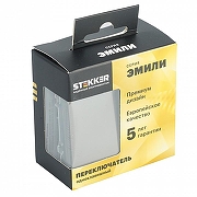 Переключатель одноклавишный без рамки Stekker Эмили 49919 цвет Антрацит-1