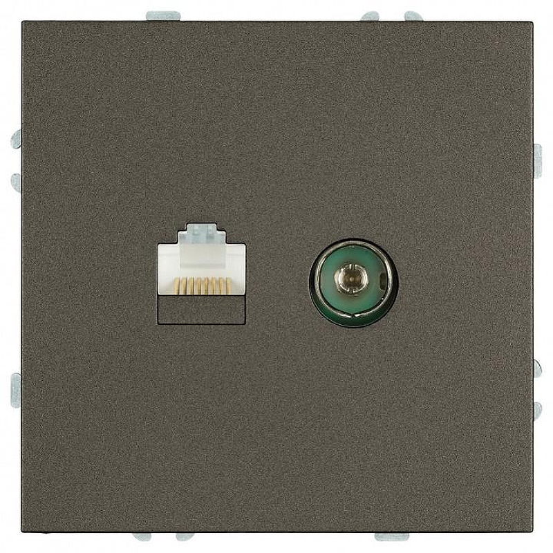 ТВ-розетка и розетка Ethernet RJ-45 без рамки Stekker Эмили 49924 