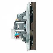 ТВ-розетка и розетка Ethernet RJ-45 без рамки Stekker Эмили 49924 цвет Антрацит-5