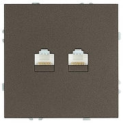 Розетка двойная Ethernet RJ-45 Stekker Эмили 49926 цвет Антрацит