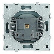 Розетка без заземления и со шторкой без рамки Stekker Эмили 49928 цвет Антрацит-3