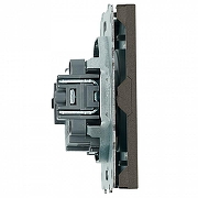 Розетка без заземления и со шторкой без рамки Stekker Эмили 49928 цвет Антрацит-5