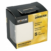 Выключатель одноклавишный без рамки Stekker Эмили 50230 цвет Белый-1