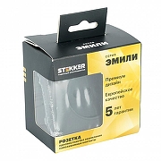 Розетка без заземления и со шторкой без рамки Stekker Эмили 50250 цвет Черный-2